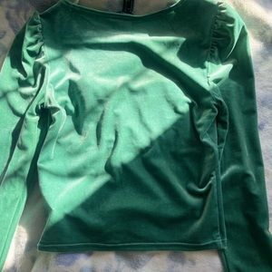 Forever 21. Green Soft Top. Long sleeves.